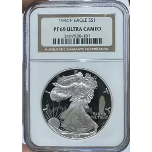 1994 P American Silver Eagle NGC PF-69 ULTRA CAMEO