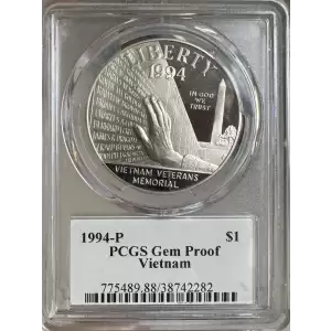 1994-P PCGS Gem Proof Silver Vietnam Veterans Memorial Rogers Signed (2)