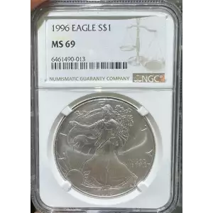 1996 American Silver Eagle NGC MS69