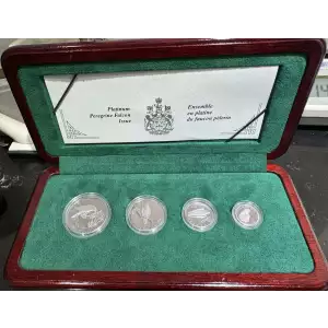 1996 Canada 4-Coin Platinum Proof Set: Peregrine Falcon (w/Box & CoA) (2)