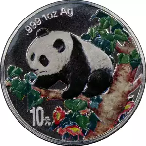 1998 1oz Colorized Chinese Silver Panda (COA)