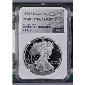 1998 P American Silver Eagle NGC PF69 Ultra Cameo (2)