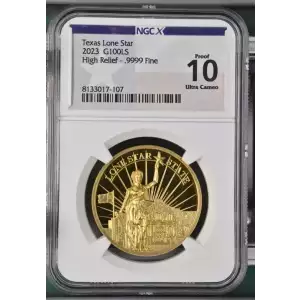 1oz Gold and Silver Texas Lone Star High Relief 2-Coin Set NGC X PF10UC