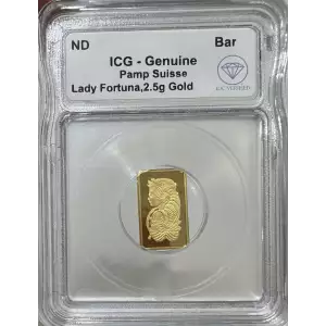 2.5 Gram PAMP Suisse Lady Fortuna Gold Bar ICG Genuine IDC Verified (2)