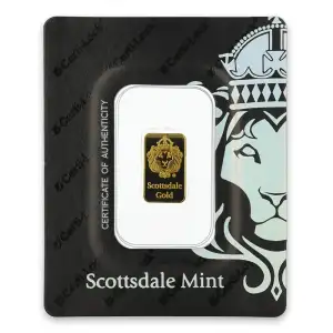 2 Gram Scottsdale Gold Bar in Certi-Lock
