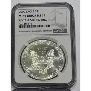 2000 American Silver Eagle NGC Mint Error MS 65