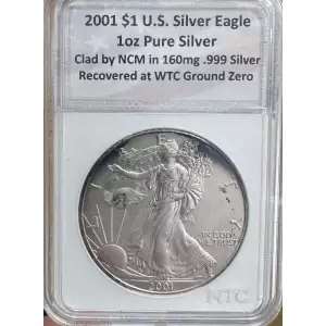 2001 American Silver Eagle Recovered from WTC Ground Zero Certified