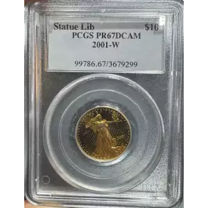 2001 W $10 American Gold Eagle 1/4 oz PCGS PR-67 DCAM