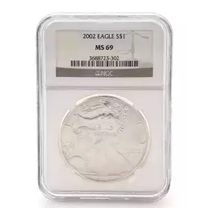 2002 $1 American Silver Eagle 1oz NGC MS70 (2)