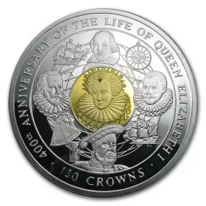 2003 Isle of Man 4 Kilo PF Silver - Life of Queen Elizabeth I (2)