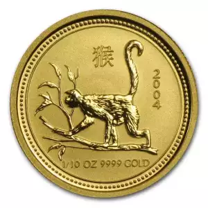 2004 1/10oz Australian Perth Mint Gold Lunar: Year of the Monkey