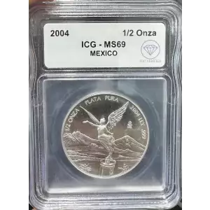 2004 1/2 Onza Silver Libertad ICG MS-69 IDC Verified