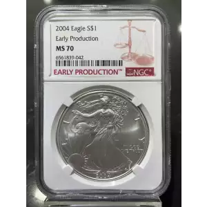 2004 American Silver Eagle NGC MS70 Early Production