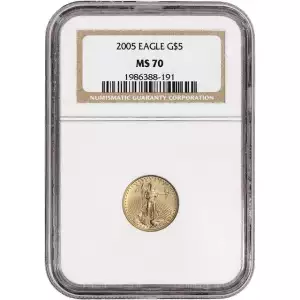 2005 $5 American Gold Eagle NGC MS70