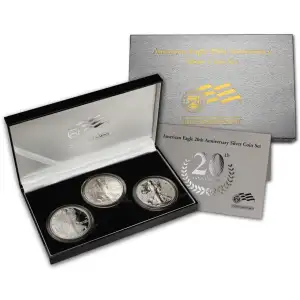 2006 20th Anniversary Silver Coin Set. Uncirculated, Proof, Reverse Proof