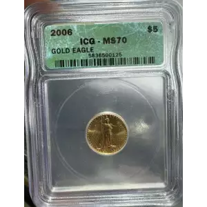 2006 $5 American Gold Eagle First Strike ICG MS70