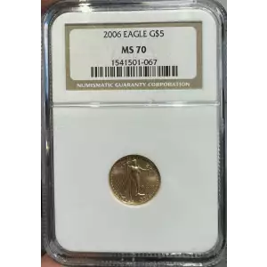 2006 $5 American Gold Eagle NGC MS70