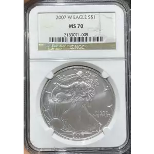 2007 W American Silver Eagle NGC MS-70 BURNISHED