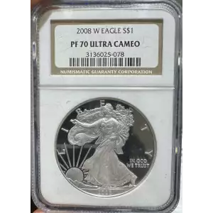 2008 W American Silver Eagle NGC PF70 Ultra Cameo