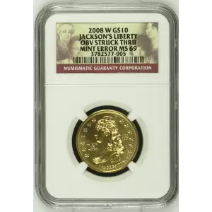 2008 W Jackson's Liberty Spouse Gold NGC MINT-ERROR-MS-69 OBV STRUCK THRU (2)