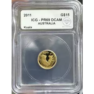 2011 $15 Australia Gold Koala ICG PR69 DCAM - IDC Verified