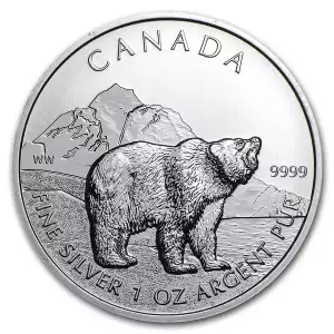 2011 1oz Canadian Silver Wildlife Series - Grizzly (2)