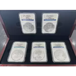 2011 American Eagle 25th Anniversary 5pc Silver Set MS & PF70 NGC ER (3)