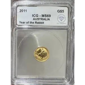 2011 Australian 1/10 oz Year of the Rabbit ICG MS69 IDC Verified