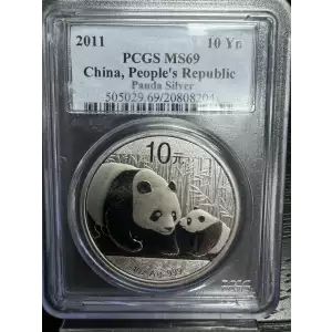 2011 PCGS MS 69 China, People's Republic Panda Silver