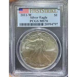 2011-W American Silver Eagle PCGS MS70 Burnished First Strike