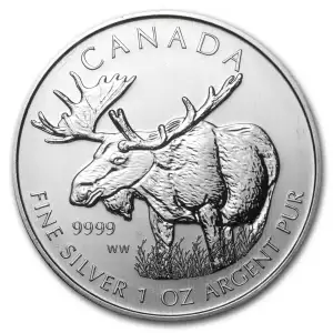 2012 1oz Canadian Silver Wildlife Series - Moose
