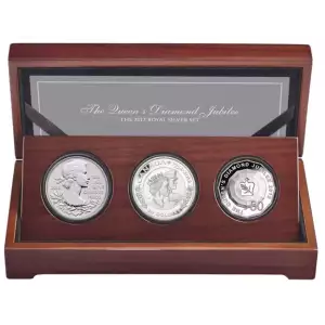 2012 3pc Queens Diamond Jubille Royal Silver Set