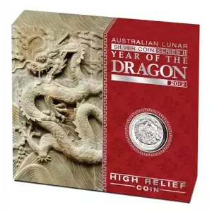 2012 Australia 1 oz Silver Dragon (Proof High Relief, w/Box & COA) (3)