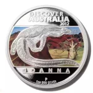 2012 Discover Australia Goanna 1 oz Silver Proof Coin  (2)