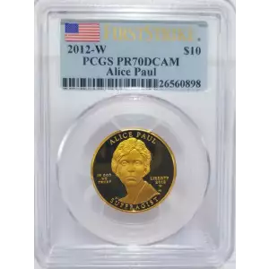 2012-W $10 Alice Paul First Strike, DCAM