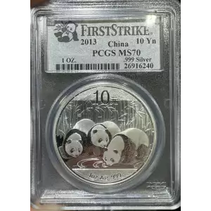 2013 1oz Silver Chinese Panda PCGS MS70