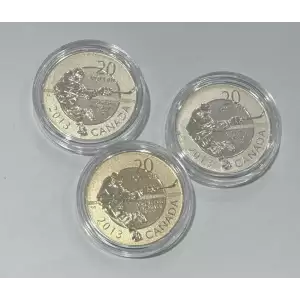 2013 Canada 1/4 oz $20 Hockey Silver Coin (Toned)