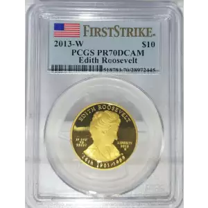 2013-W $10 Edith Roosevelt First Strike, DCAM