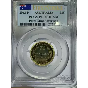 2013P Australia Gold Perth Mint Sovereign PCGS PR 70DCAM FS