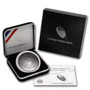 2014 P Baseball Hall of Fame Uncirculated Silver Dollar- Box & COA