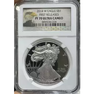 2014 W  American Silver Eagle NGC First Releases PF70  Ultra Cameo (2)