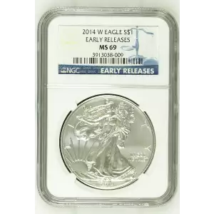 2014 W BURNISHED SILVER EAGLE EARLY RELEASES (2)