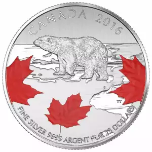 2016 $25 Canada True North Polar Bear Silver Coin