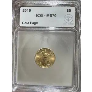 2016 $5 American Gold Eagle ICG MS70 IDC Verified