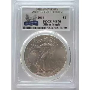 2016 PCGS MS70 30th Anniversary (White label)