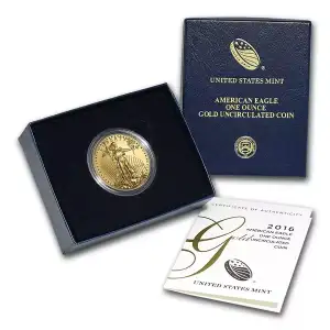 2016-W 1 oz Burnished Gold Eagle (w/Box & COA)