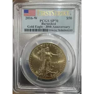 2016-W $50 Burnished Gold Eagle Gold Eagle - 30th Anniversary FS (2)