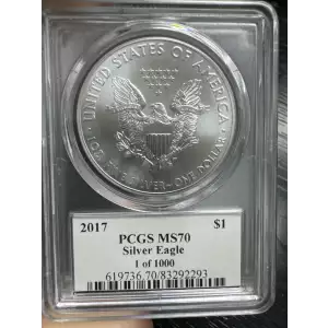 2017 $1 Silver Eagle 1 of 1000 Mercanti SE