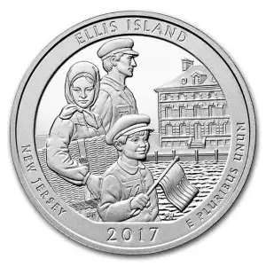 2017 5 oz Ellis Island - New Jersey Silver Coin