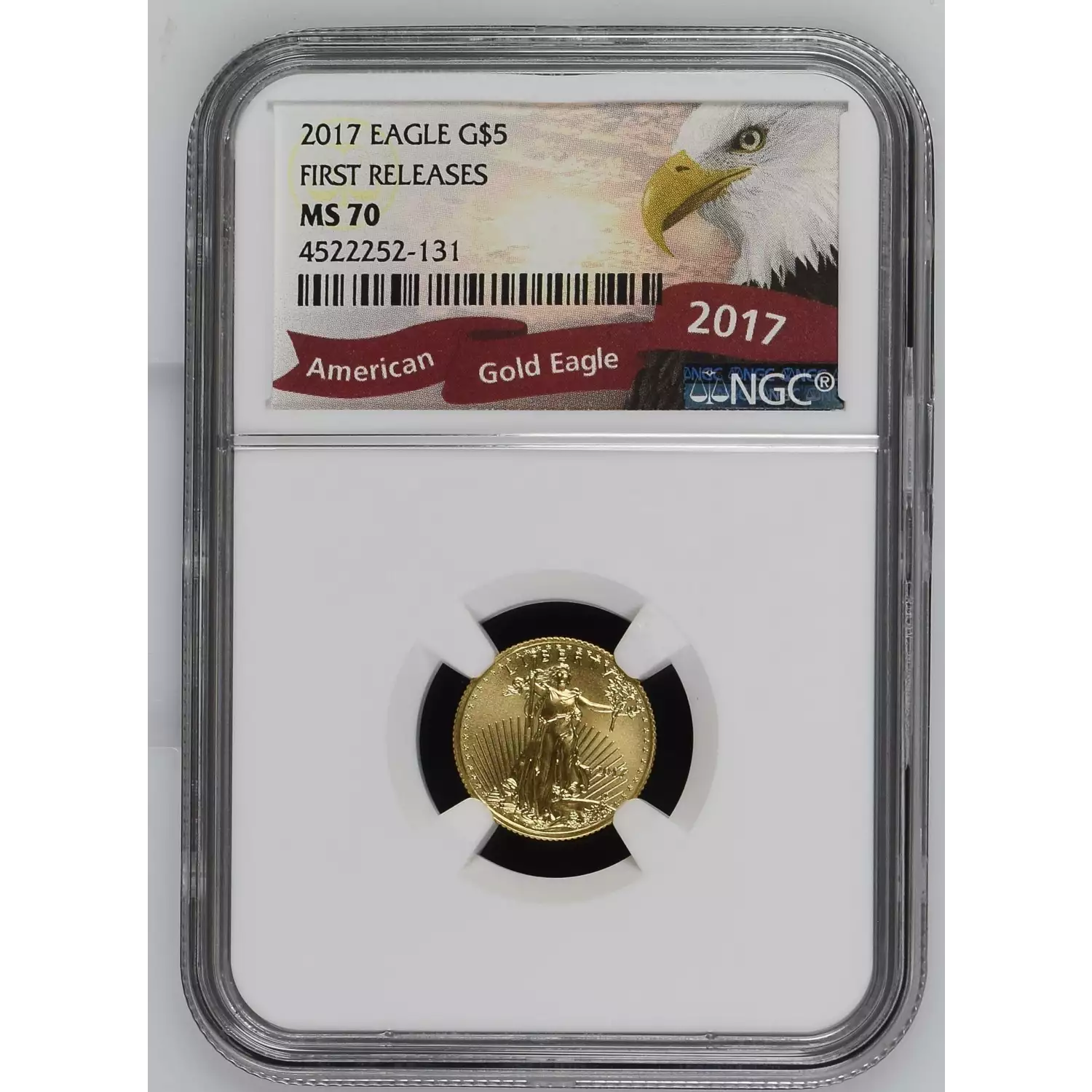 2017 $5 American Gold Eagle 1/10 oz NGC MS-70 FIRST RELEASES - IDC COIN ...
